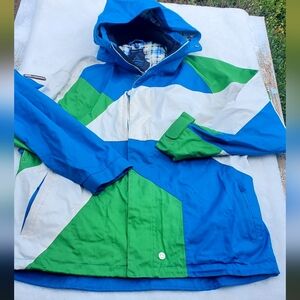Ripzone Trilogy Mens Small Green Blue & White Snowboarding insulated Jacket XXL
